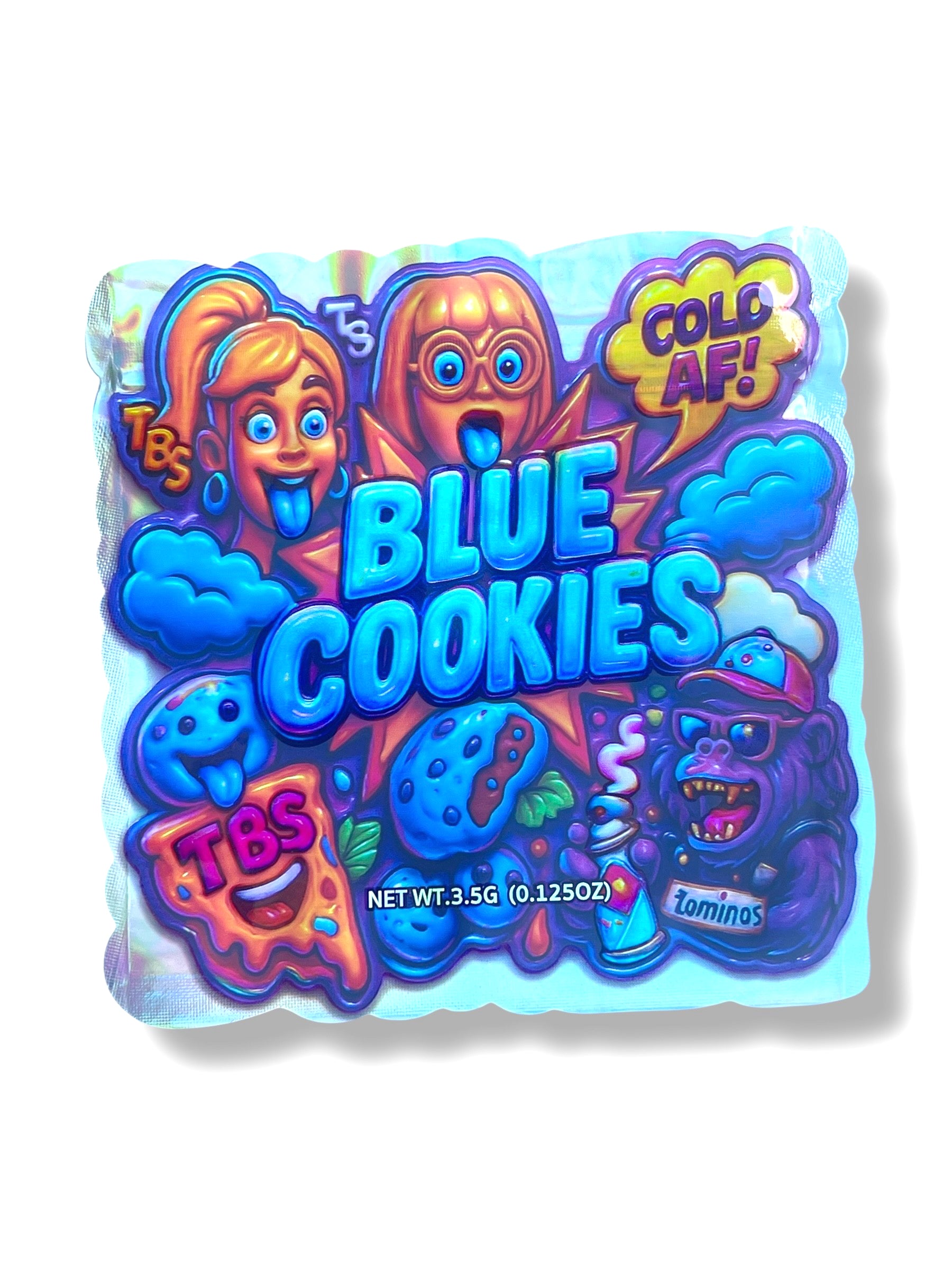 Blue Cookies Mylar Bag 3.5g shape bags