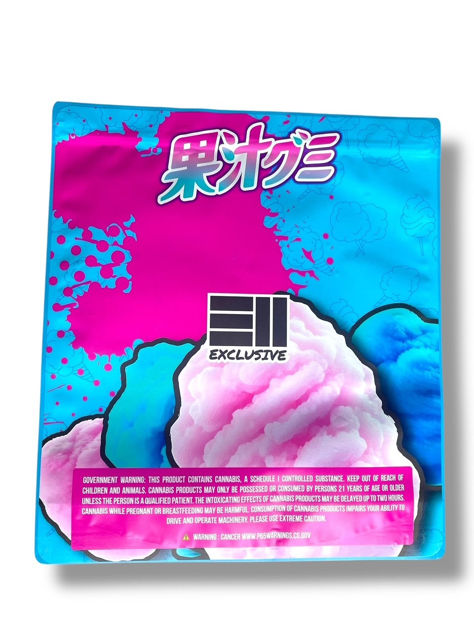 Cotton Candy Icee Combo Sticker Mylar Bags | Stand-Up 16oz, 1oz & 3.5g