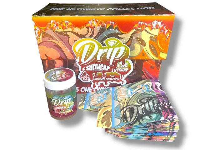 Drip Snowcaps Smalls 16-1oz Plastic Jars – Varity Pack 16 Flavors in box 1 pound with outer box Empty Jars