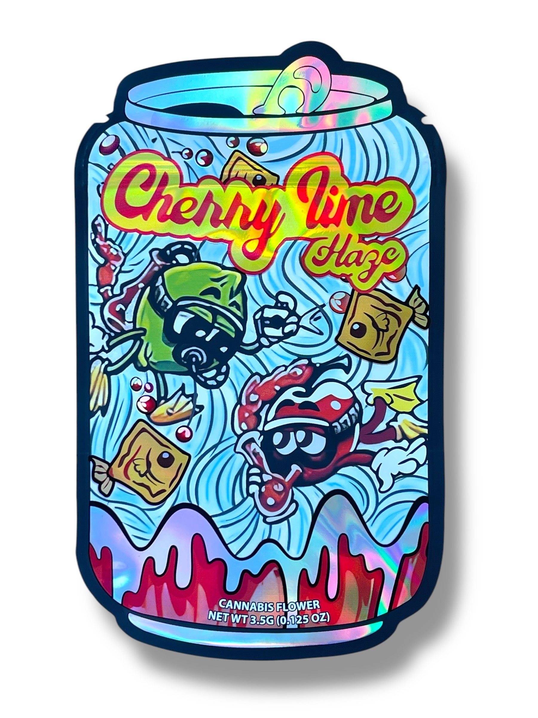 Cherry Lime Haze Can Mylar Bag 3.5g shape bag