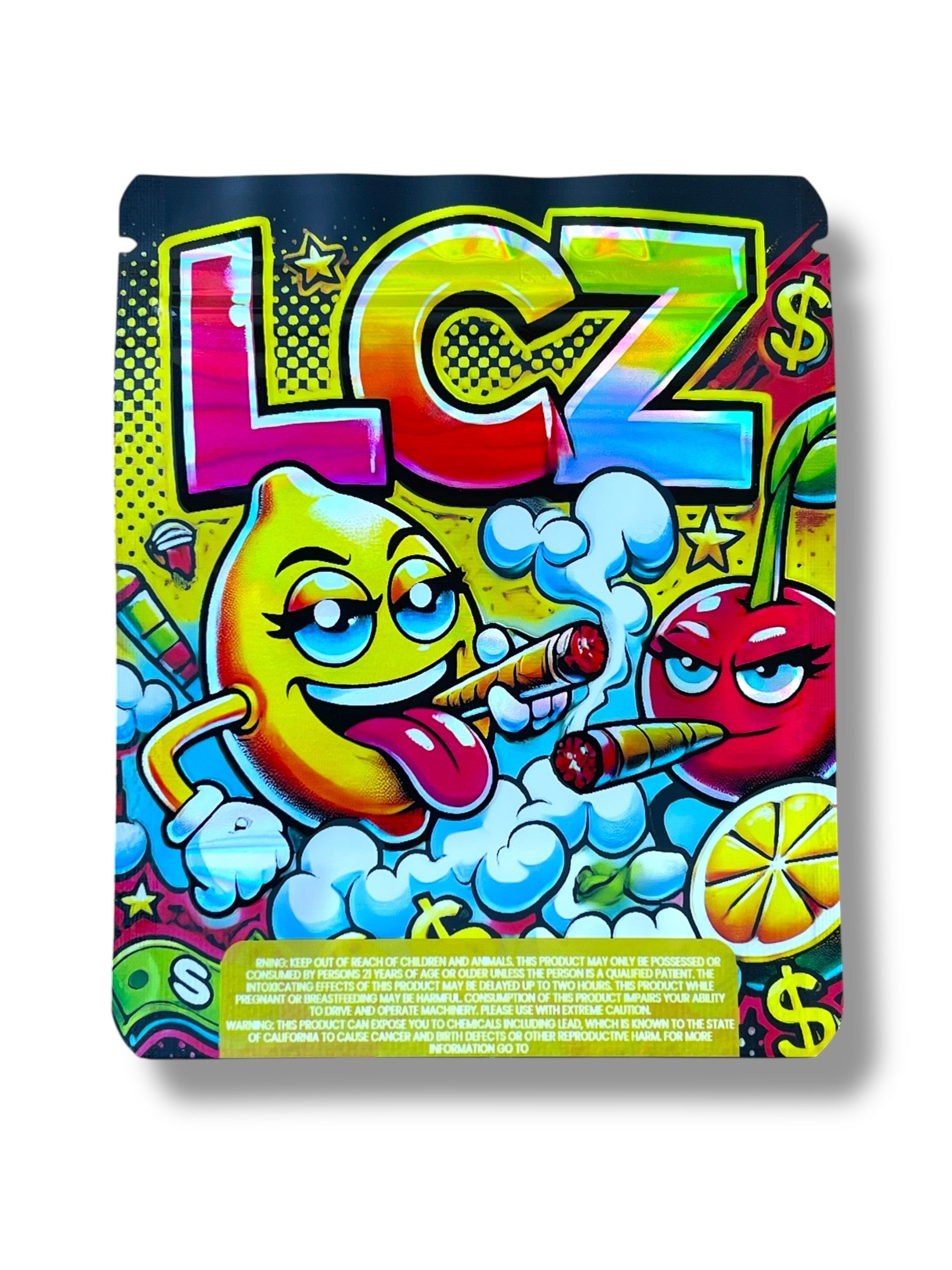LCZ Lemon Cherry Zerbert 3.5g Holographic Mylar Bag- Packaging Only