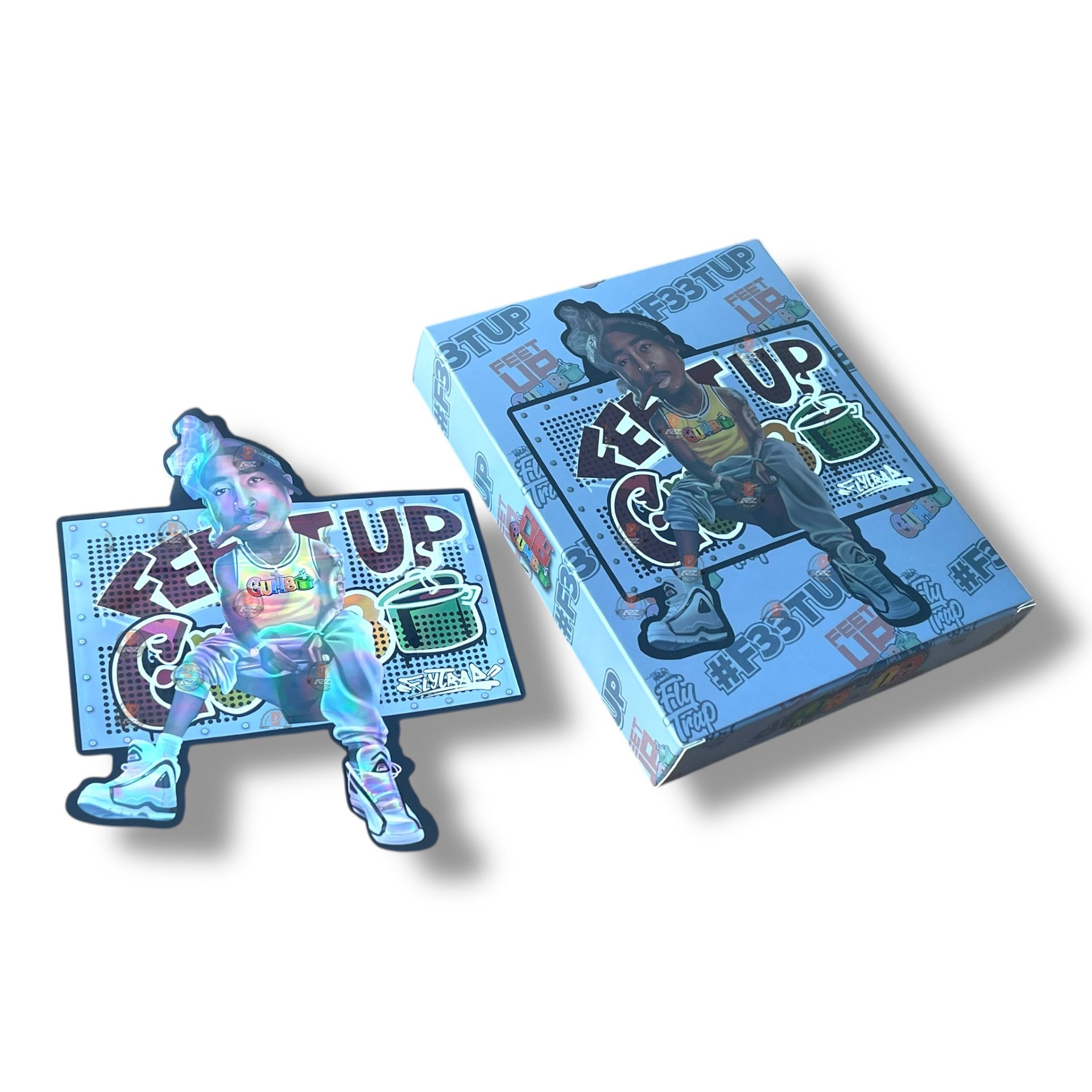 Feet Up Gumbo Mylar Bags with Boxes 3.5g Box Packaging