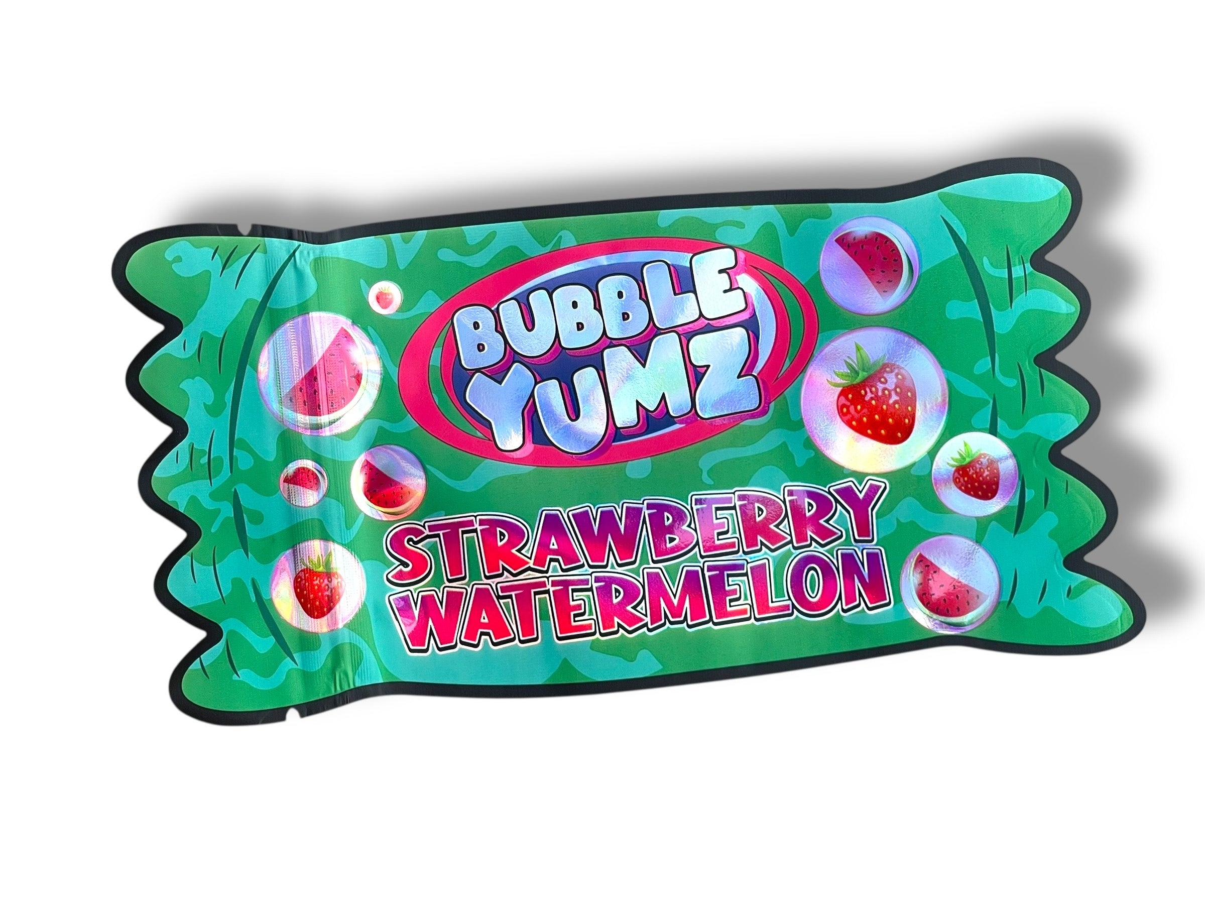 Bubble Yumz Strawberry Watermelon Mylar Bag 3.5g shape bag