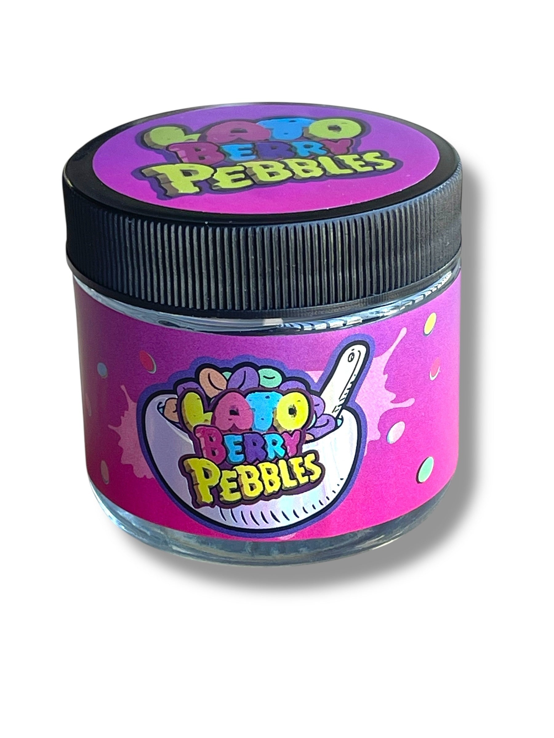 Lato Marshmallow Pebbles 3.5g Glass Jars with Holographic Stickers