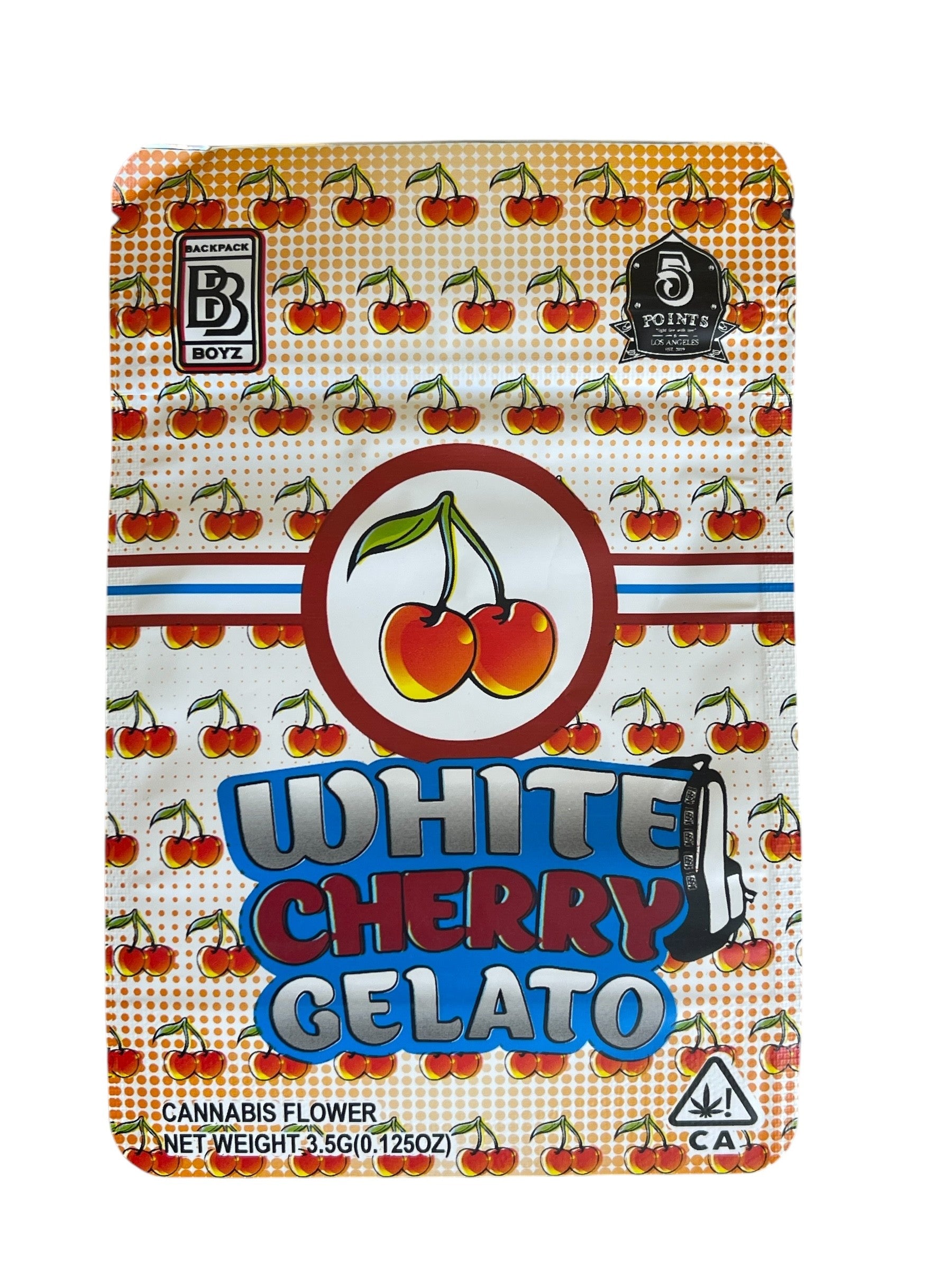 White Cherry Gelato 3.5 Grams Smell Proof Mylar Bags
