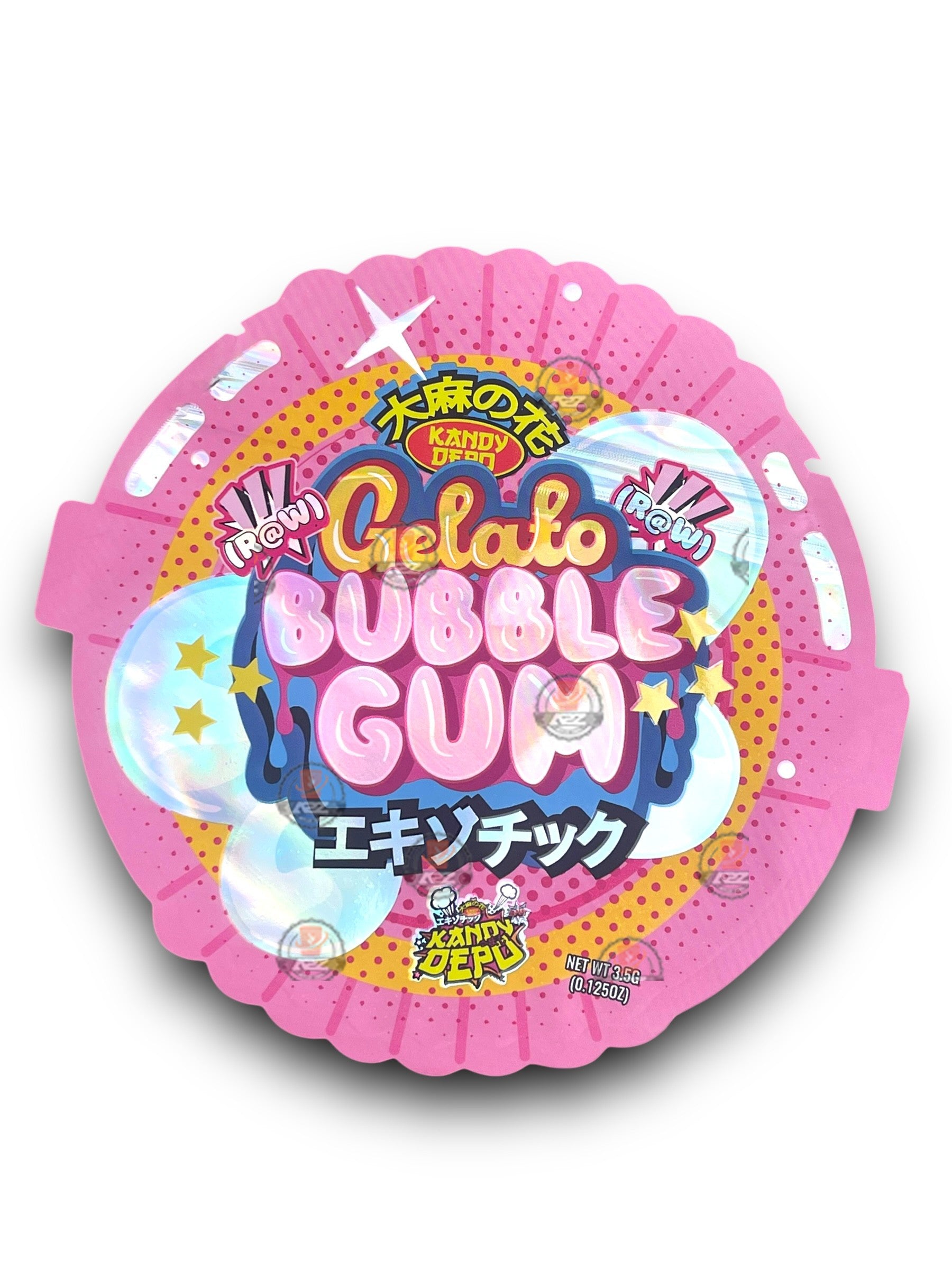 Kandy Depo Gelato Bubblegum Tape Mylar Bags 3.5g Holographic