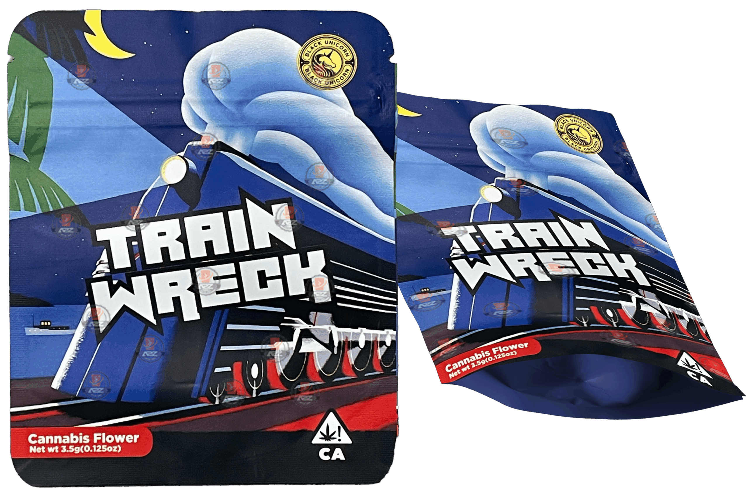 Black Unicorn Train Wreck Mylar bag 3.5g  For Flower