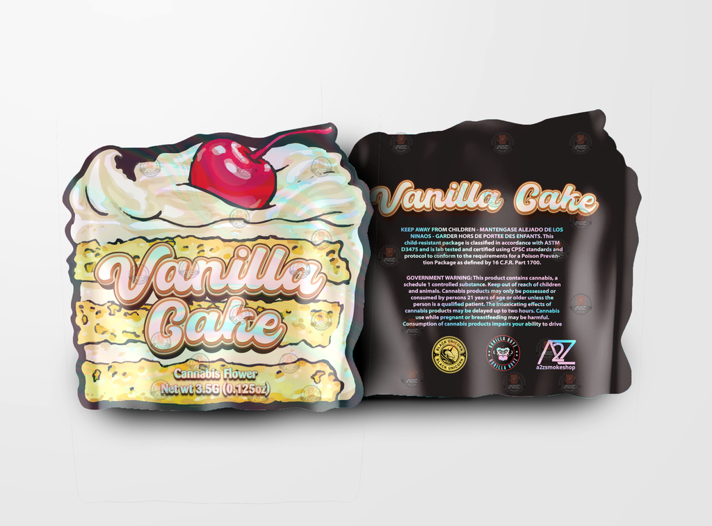 Black Unicorn Vanilla Cake cut out Holographic Mylar bag 3.5g