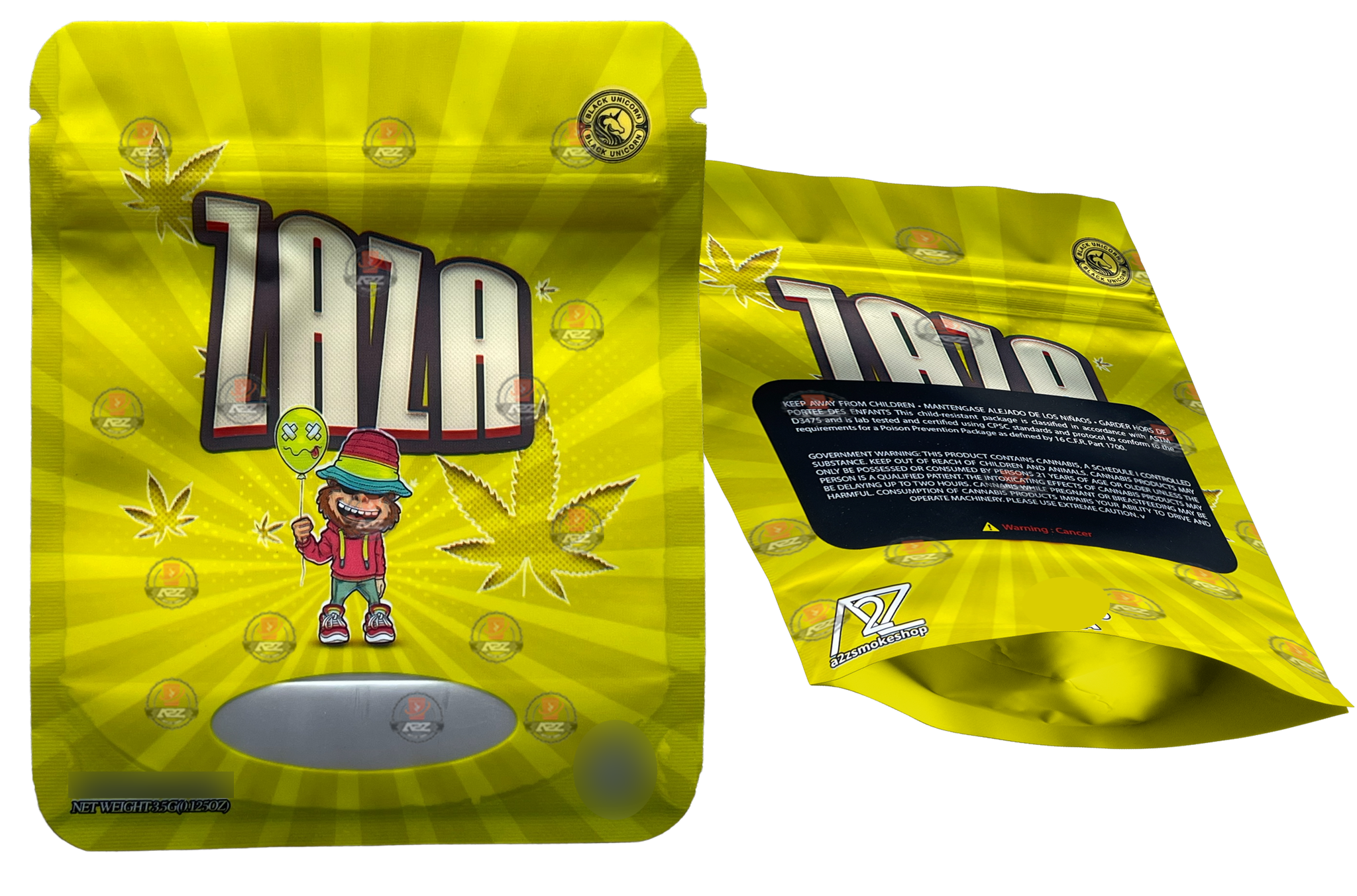 Black Unicorn-Zaza Mylar bag 3.5g  For Flower